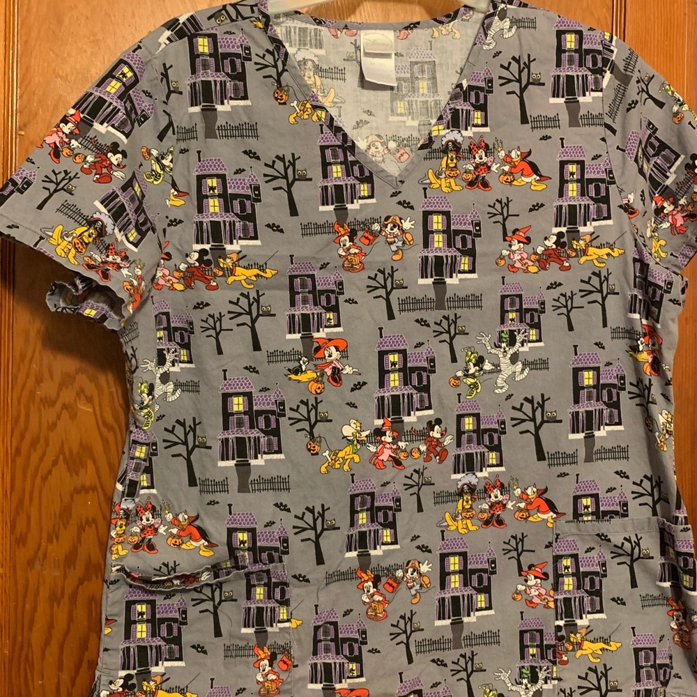 Halloween Disney scrub top